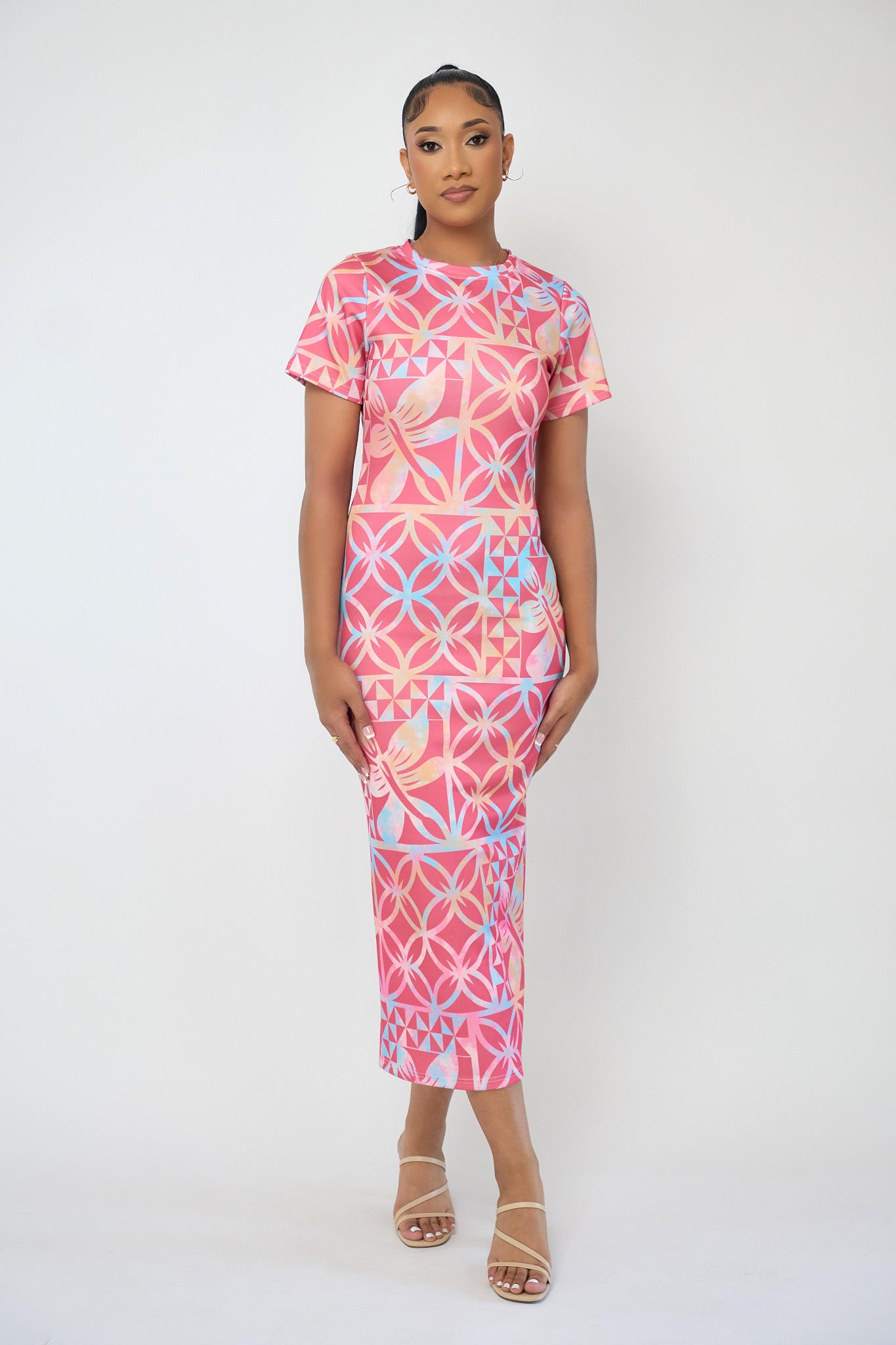 LEILA BODYCON DRESS - PINK - Mariah Island Boutique