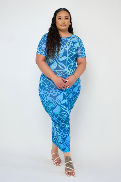 MELINA BODYCON DRESS - TURQUOISE - Mariah Island Boutique 